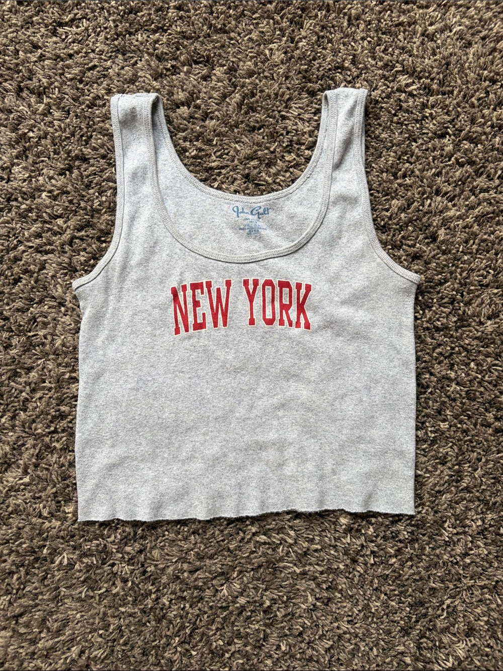 Brandy Melville Gray Tank with Red "New York" Print